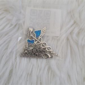 Medical Opal Caduceus Necklace NWT